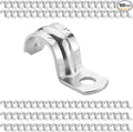 OHLECTRIC Heavy Duty Pipe Strap (100 Pack - ½ Inch) Zinc-Plated Steel EMT Conduit Clamps - 1 Hole Reinforced Rib Design - Snap-On Installation - Metal Pipe Strap for EMT Conduits