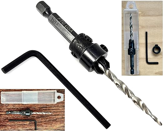 FTG USA Countersink Drill Bit for Wood with Tapered Drill Bit #8 (11/64")
