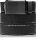 SlideBelts Full Grain Leather Belt with Contrast Stitching - Custom Fit for Adult Men, Golfers