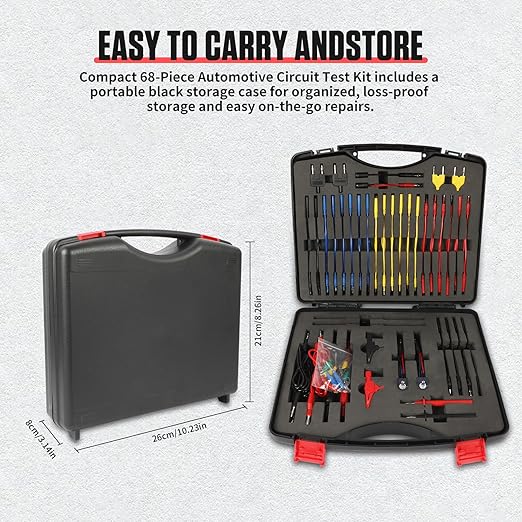 BELEY 104PCS Automotive Test Lead Kit Electrical Breakout Multimeter Test Leads Kit with Multimeter Leads, Alligator Clips, Pin Probes, Banana Plugs