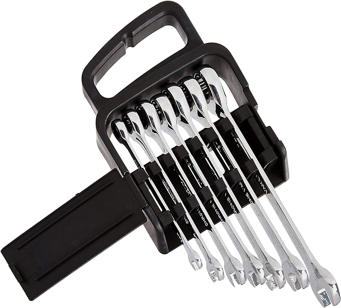 Amazon Basics Ratcheting Combination Wrench Set - Metric, 7-Piece