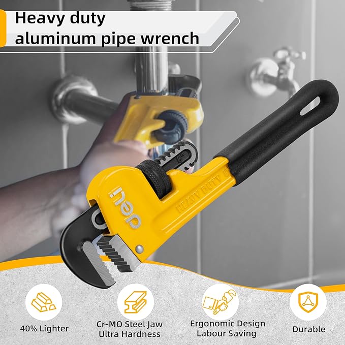 deli Pipe Wrench 36-inch, Heavy Duty Straight Adjustable Wrench, Professional Plumbing wrench tools, for Pipe, Home, Vehicle repair