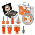 BGTEC Diamond Hole Saw Kit - 9PCS 6/6/20/25/35/50mm Drill Bits + 50mm Chamfering Bit + Adaptor + 115mm Tile Blade for Porcelain Tile Ceramic Granite Marble Stoneware