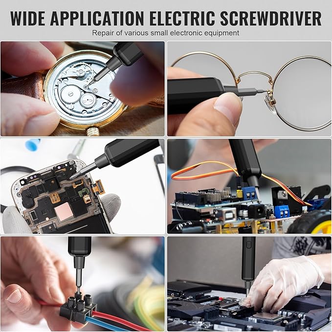 Mini Electric Screwdriver, 3.7V Precision Screwdriver Set Cordless Screwdrivers Rechargeable 72 In 1 Magnetic Bit Repair Tech Tool Kit for Electronics Computer Phone Laptop Camera RC Car Watch Glasses