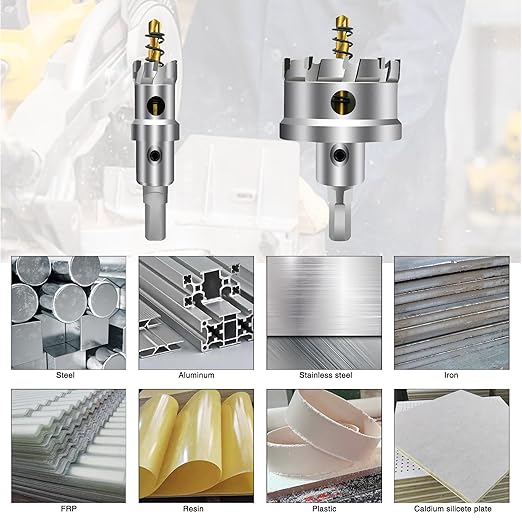 12Pcs TCT Hole Saw Kit for Hard Metal, 5/8" to 2-1/8”Inch Tungsten Carbide Tipped Metal Hole Saw Set, Hole Cutter Heavy Duty with Pilot Drill bit for Stainless Steel, Iron, Aluminum, Wood