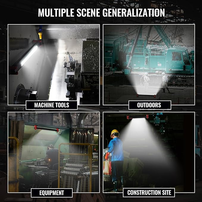 Underhood Magnetic Work Light for Mechanics, 7800mAh 12H, Rechargeable Hood Light, IP65 Waterproof, 360° Rotating, 4 Modes (2700K-6500K), USB-C Fast Charge, for Car Repairing/Garage/Emergency