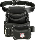 Leather Tool Belt 8 Pockets Leather Tool Pouch | Carpenters Tool Belts For Men Construction Tools Apron Tool Bag Organizer Utility Pouches (Black, Standard)