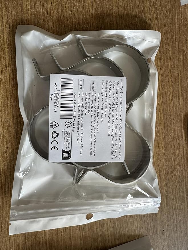 OD 2" Conduit Clamp 304 SS Pipe Support U Bracket, Tube Clamp for Cable/Water Pipe/Pipe, Heavy Duty Pipe Clamps | OD 2" | 6 pcs