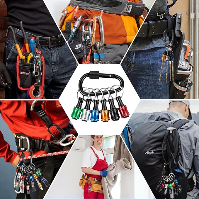 3 Set Bit Holders 1/4 inch Hex Shank Screwdriver Bits Holder Extension Bar Keychain Screw Adapter Drill Change Hand-held Screwdrivers Drill Bits Holder Portable Tools & Home Improvement Gift