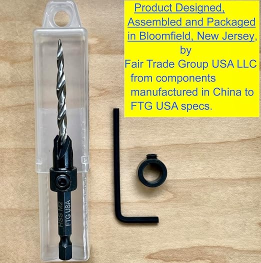 FTG USA Countersink Drill Bit for Wood with Tapered Drill Bit #8 (11/64")