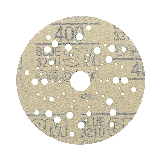 3M Hookit Blue Abrasive Ceramic Aluminum Oxide Hook & Loop Disc - 5 in Diameter Multi-Hole Vacuum Holes - 36166 [PRICE is per BOX]