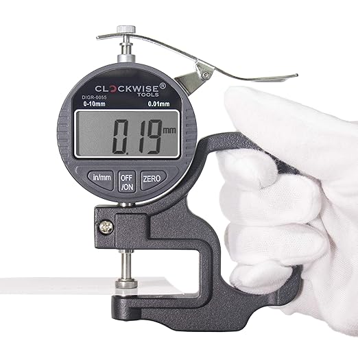 Digital Thickness Gauge, DTGR-0055 0-0.4 inch/10mm, 0.0005"/0.01mm Resolution