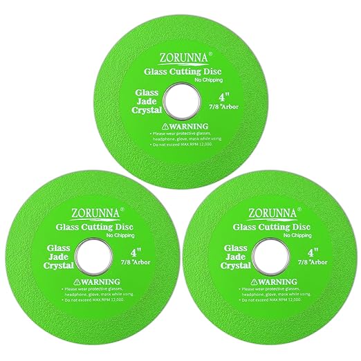 4inch Glass Cutting Disc Tool, Diamond-Edged Glass Tile Cutter, 3 Pcs Ultra-Thin Disco para Cortar Vidrio for Grinding Jade, Crystal, Wine Bottles, Tile.