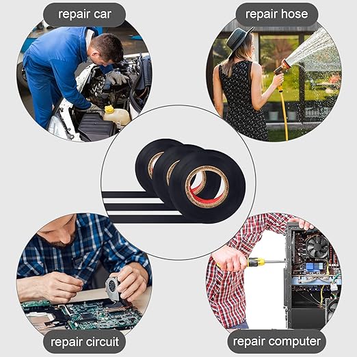 Treela 20 Rolls Electrical Tape 3/4 Inch Waterproof Vinyl Electrical Insulating Tape Flame Retardant Indoor Outdoor High Temperature Resistance Accessory for Wire and Cable(Black,66 ft)