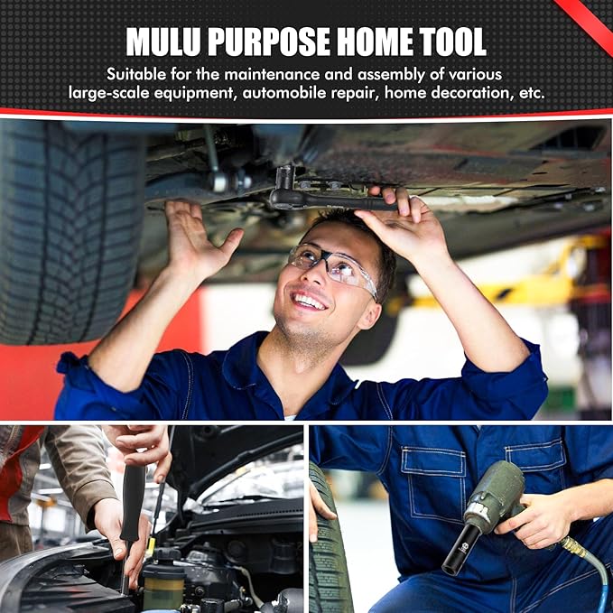 3/8" Impact Socket Set,74pcs Drive 6-Point Deep Socket Wrench Set With 72 Tooth Count Ratchet, Standard SAE 5/16" - 7/8" & Metric 8mm - 22mm,Socket Set For Home Use And Automotive Repair.