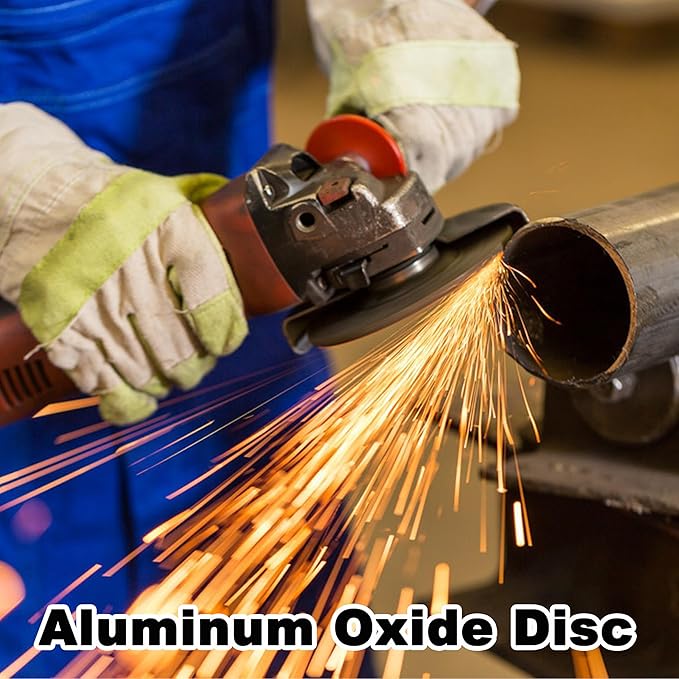 30 Packs Angle Grinder Attachments, Hook and Loop Backing Pad, Flap Disc, Aluminum Oxide Disc, Cutting Disc, Saw Blade, Polishing Sponge, Sandpaper, 5 Inch for Wood Metal Sanding, Polishing, Cutting