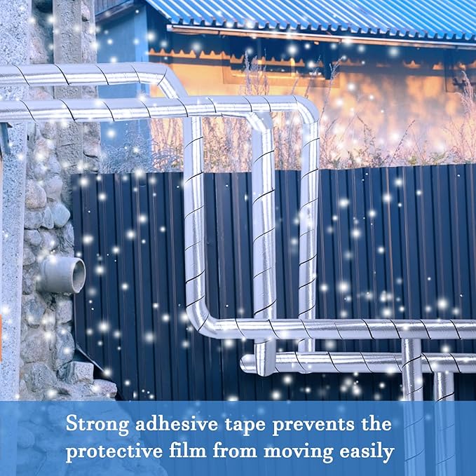 2in x 40FT Pipe Insulation Foam Tape,Self Adhesive Pipes Wrap Insulation Tape with Aluminum Foil,Waterproof Water Pipes Wrap Insulation Tape for Winter Cold Hot Water Pipes