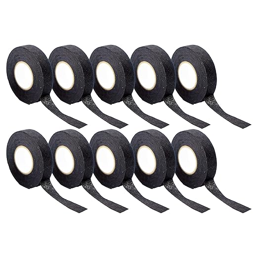 10-Roll Wire Harness Tape 3/4"×49' – Automotive Electrical Cloth Tape, Hand-Tear, No Residue