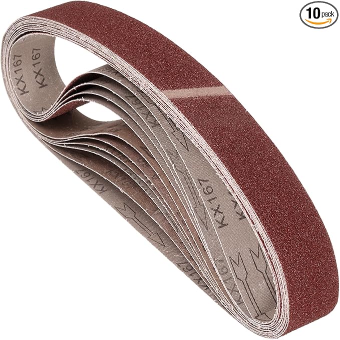 10 Pcs Sanding Belts 1-1/2 x 30 Inch 40 Grit Aluminum Oxide Abrasive Sandpaper for Belt Sander Metal Grinding Wood Working Weld Rust Removal