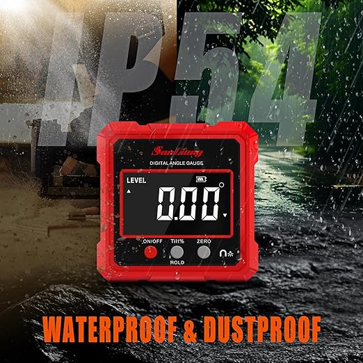 Digital Angle Finder Tool with Electronic Laser，Rechargeable Digital Angle Gauge Digital Level Protractor Inclinometer with 4 Sides Strong Magnetic for Woodworking Tablesaw.