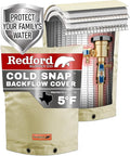 Redford Supply Co. Cold Snap (5°F) Backflow Preventer Insulation Cover, 16"W x 26"H, Pipe Insulation, Water Sprinkler Covers for Outside, Sprinkler Backflow Cover for Winter, Well Pump Bag (Beige)
