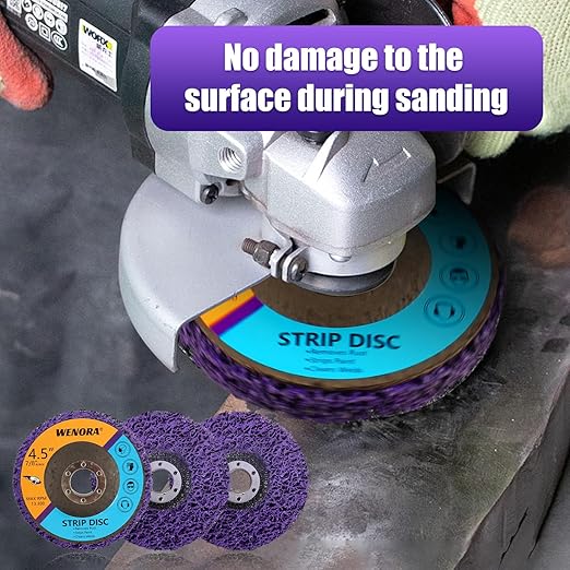 5 Pack Strip Discs Stripping Wheel for Angle Grinder, 4-1/2" x 7/8" Rust Remover Discs, Clean and Remove Paint Coating Rust Welds Oxidation(Purple)