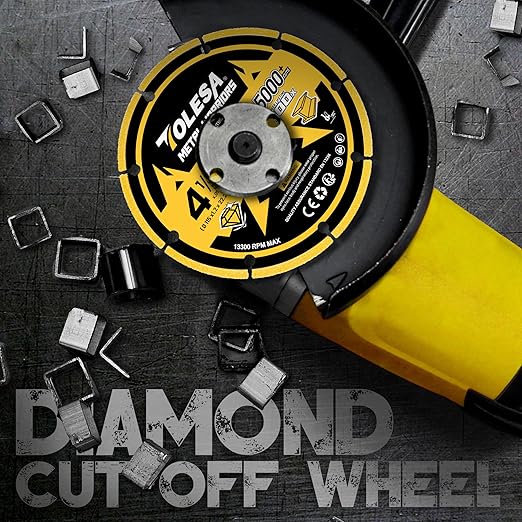 TOLESA Diamond Cutting Wheel 4 1/2 x 7/8 Inch for Metal, Cut Off Wheel with 5000+ Cuts on Rebar, Steel, Iron and INOX, 3 Pack