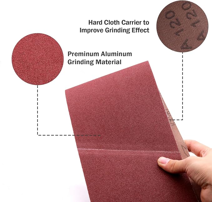 6 x 48 Sanding Belts, 120 Grit 6x48 Aluminum Oxide Sanding Belt, Belt Sander Paper for Wood & Paint Sanding, 6 Pack(6x48in, 120 Grit)