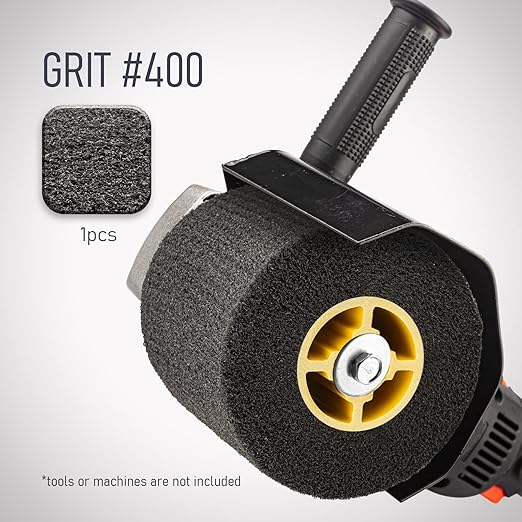 120x100mm Non-Woven Abrasive Flap Wire Drawing Polishing Burnishing Wheel for The Surface Treatment of Metal Products (400 GRIT)