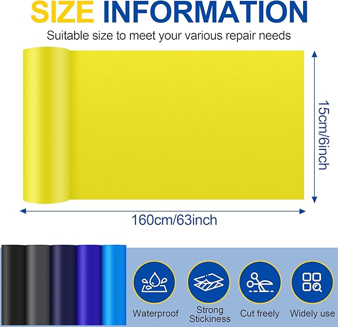 6X63 Inch Nylon Repair Patch for Down Jacket, Self-Adhesive Nylon Fabric Repair Patch for Tents, Waterproof Fabric Repair Tape Patch Kit for Clothes, Puffer Jackets, Backpacks