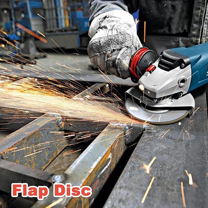 30 Packs Angle Grinder Attachments, Hook and Loop Backing Pad, Flap Disc, Aluminum Oxide Disc, Cutting Disc, Saw Blade, Polishing Sponge, Sandpaper, 5 Inch for Wood Metal Sanding, Polishing, Cutting