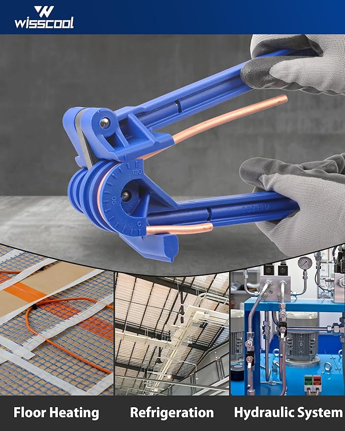 4-in-1 Tube Bender Tubing Brake line Bender for Soft Copper, Aluminum, Metal, Pipe Bender 180° (3/16" 1/4" 5/16" 3/8")