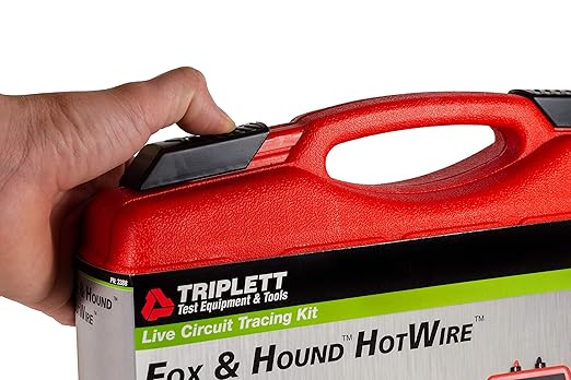 Triplett 3388 Fox & Hound HotWire Live Wire Tone and Probe Wire Tracing Kit with Adjustable Sensitivity - Traces Wires from 0 ~ 250 VAC and up to 1000 ft,Black