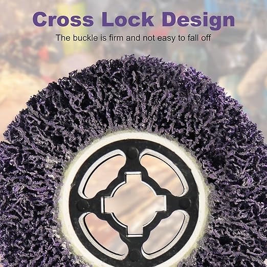 Rocaris 3PCS 36 Grit Abrasive Drawing Wheel Drum, 4.5"×4" Wire Drawing Polishing Burnishing Wheels, Buffing Wheels for Wood Metal Surface Polishing, Purple
