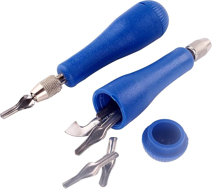 Falling in Art Block Cutters- Craft Linoleum Carving Tools with 6 Type Blades and 2 Plastic Storage Handles