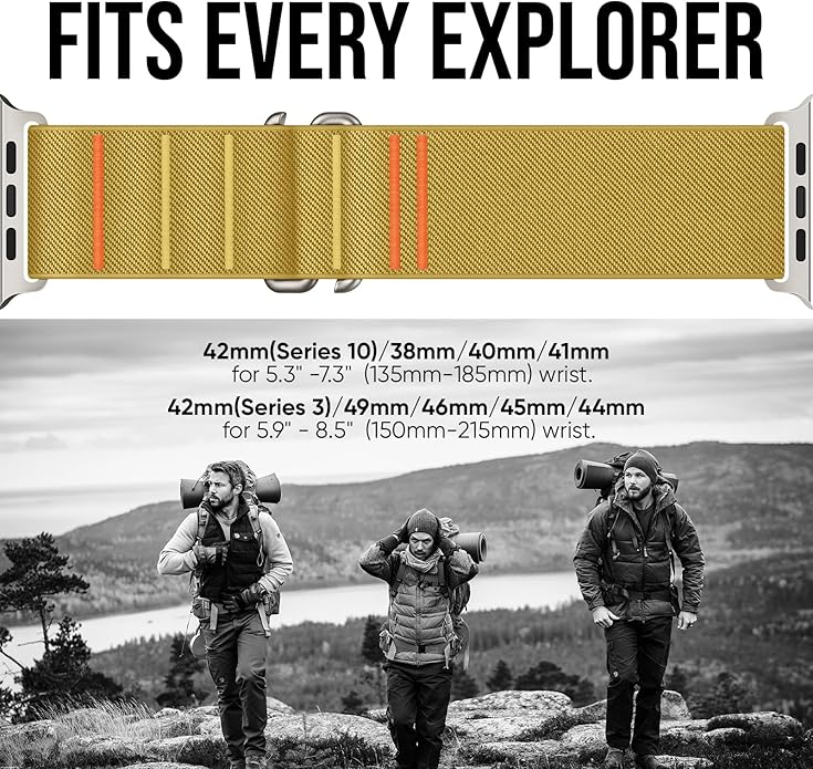 Suitisbest Sport Bands Compatible with Apple Watch Ultra Band 49mm 46mm 45mm 44mm 42mm 38mm 40mm 41mm Men Women, Stretchy Nylon Sport Loop Strap with S-Hook for iWatch Series 10 Ultra SE 9 8 7 6 5 4 3