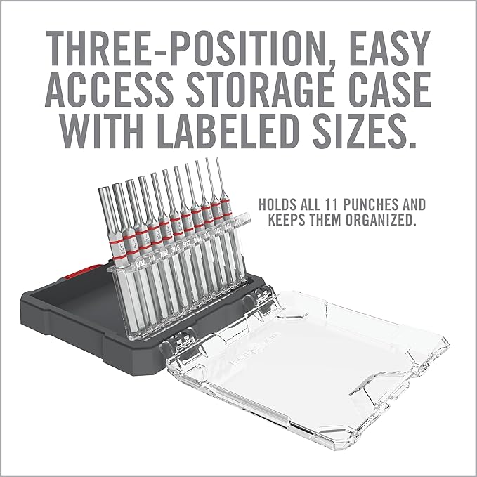 Real Avid 11-Piece Pin Punch Set - Portable All-in-One Punch Set with Storage Case - Choose Between Roll Pin, Standard or Brass and Steel Set