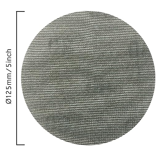 Mesh 5 inch 6 inch Sanding Discs 35PCS Hook and Loop Sanding Discs, Dust-Free, Ideal for Metal, Wood, Composites, Stock Removal, and Fine Finishing (5in, Assorted Grits)