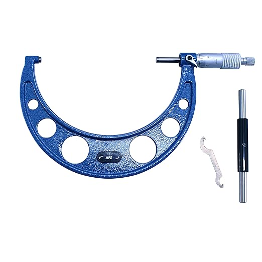 HFS(R) 5-6" Outside Micrometer with 0.0001" Accuracy, Carbide Anvil and Laser-Etched Scale
