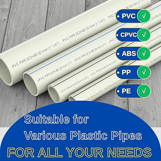 Deburring Tool for Plastic Pipe, Professional PVC Pipe Deburring & Chamfer Tool for 6 Sizes (1-1/4 to 4-Inch) with Sharp Blade - Plastic Pipe Reamer for Smooth Edges and Enhanced Adhesion
