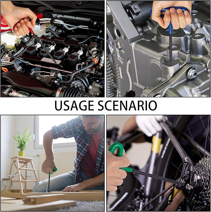 10-Piece Green Torx Star T-Handle Allen Hex Key Wrench Set（T9-T50-7.4 inches long， CR-V Material, Printed Specifications, Versatile Tool for DIY