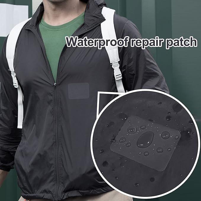 Azobur Nylon Repair Patches Self Adhesive Vinyl Outdoor Camping Gear Repair Kit,Waterproof Fabric Repair Patches for Down Jacket, Tent, Sleeping Bag (15x20cm）