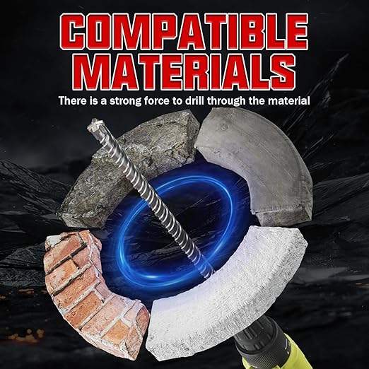 CSOOM SDS Plus Rotary Hammer Drill Bit 3/4"x18.11", Professional Concrete Drill Bit for Concrete, Brick, Stone and Cement Walls