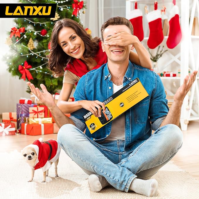 Magnetic Wristband, Tool Belts with 15 Strong Magnets for Holding Screws Nails DIY Handyman Unique Christmas Gift for Men, Women, Dad/Father, Husband, Wife, Boyfriend, Family