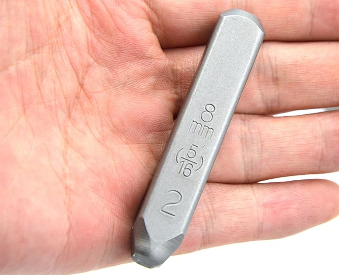 9pcs Heavy Duty Steel Stamp Uppercase Numbers 5/16 8mm Hand Stamping Serial Mark Code Alphabet Punch Kit for Jewelry Metal Sheet Plate Mold Die Making
