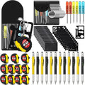 48 Pcs Mini Tape Screwdriver Keychain Set Christmas Men Gifts Bulk Adult Party Favors Multitool Pen Card Tool Measuring Keychains Stocking Christmas Stuffers for Men Dad (Yellow,Black)