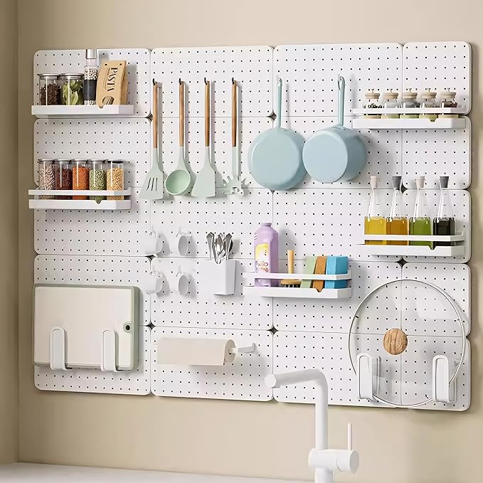 Pegboard Hooks 100-Packs, J Shape Peg Hooks,1/4 "Plastic Pegboard Hooks for Pegboard,Peg Hook Accessories for Garage, Office, Kitchen, Store