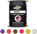 The Paracord Store | Type III 550 Paracord - 1000 FT Spool, Blank | Heavy Duty 7 Strand Tactical Paracord - USA Made Nylon Outdoor Parachute Cord for Camping, Fishing & More - Survival Cord