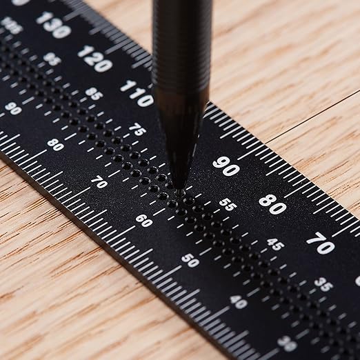 Precision Square Ruler for Measuring and Marking - Aluminum Steel Framing Tool for Professional Carpentry Use (MM Set 100 & 300)