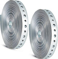 Gisafai 2 Rolls Galvanized Metal Pipe Strap 3/4 Inch x 50 ft 24 Gauge Total 100 ft Bendable Pipe Hanger Strap with Holes for Pipeline Supports Hanging, Flexible Trimming